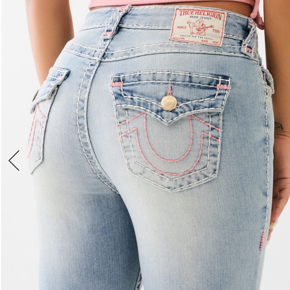 True Religion BILLIE MID RISE SUPER T STRAIGHT JEAN Size 24